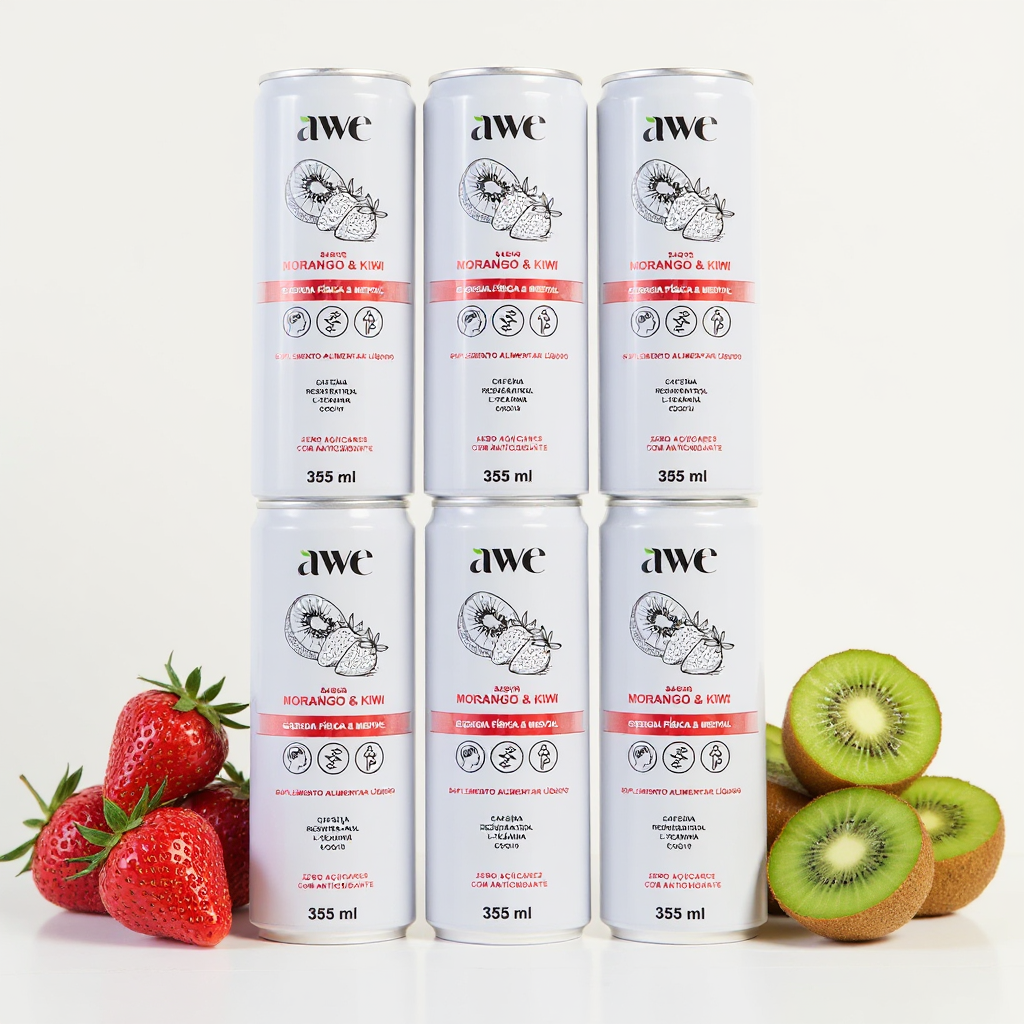AWE Morango Kiwi - Pack com 6 latas