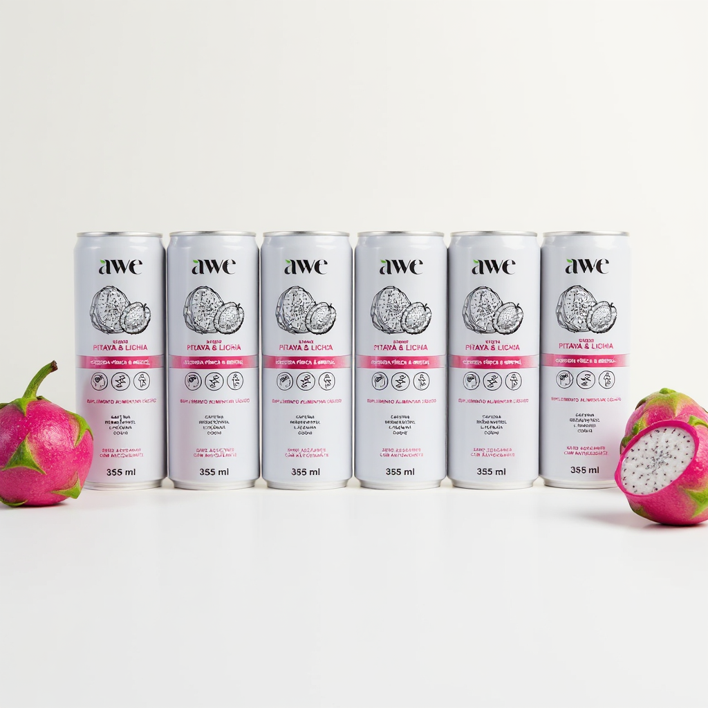AWE Pitaya Lichia - Pack com 6 latas