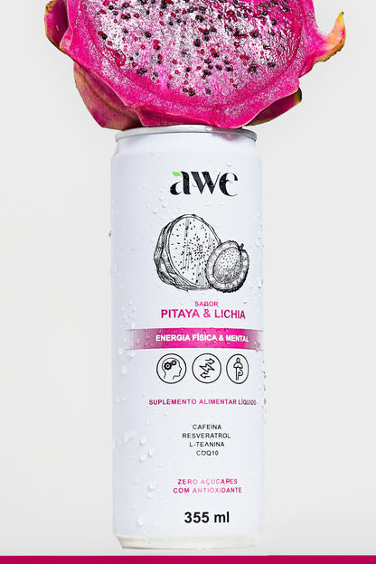 AWE Pitaya Lichia - Pack com 6 latas