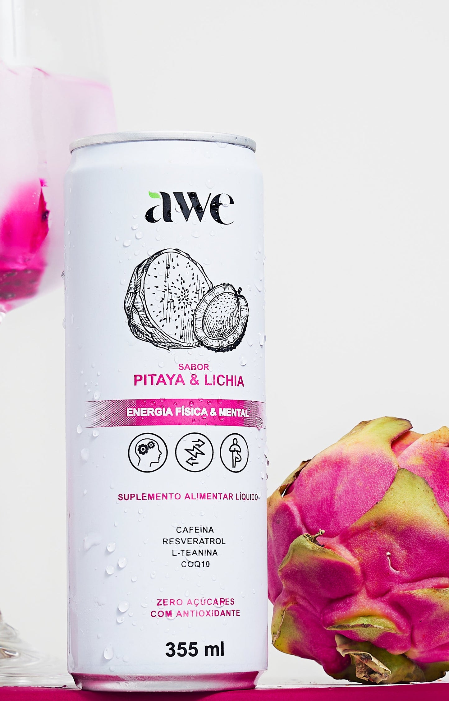 AWE Pitaya Lichia - Pack com 6 latas