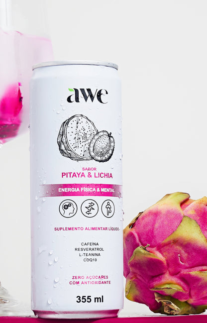 AWE Pitaya Lichia - Pack com 6 latas