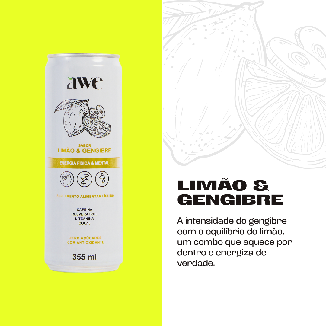 AWE Limão Gengibre - Pack com 6 latas