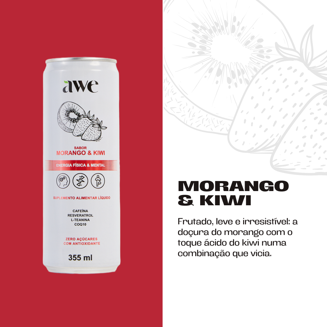 AWE Morango Kiwi - Pack com 6 latas