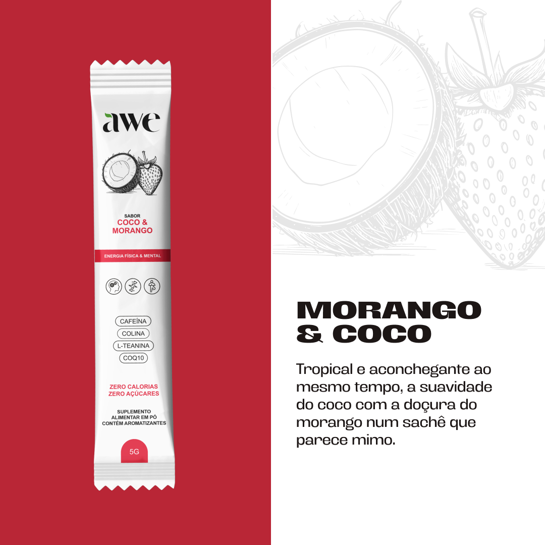 AWE Coco & Morango Caixa com 14 sachês