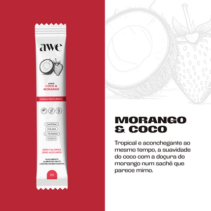 AWE Coco & Morango Caixa com 14 sachês